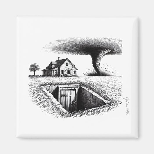 Tornado House Kelder met Kruis Magneet (Voorkant)