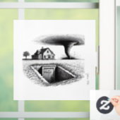 Tornado House Kelder met Kruis Raamsticker (Huis)