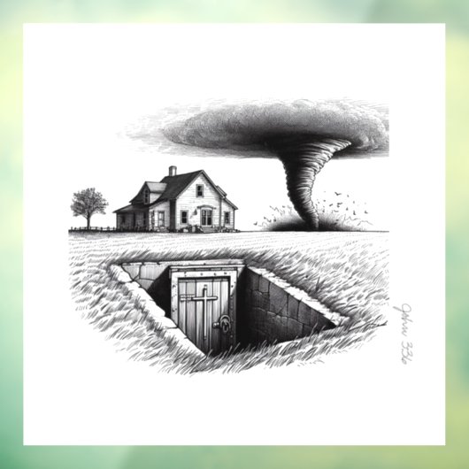 Tornado House Kelder met Kruis Raamsticker (Vel 3)