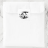 Tornado House Kelder met Kruis Vierkante Sticker (Tas)