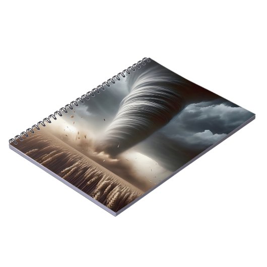 Tornado in een Midwest tarweveld Notitieboek (Linkerzijde)