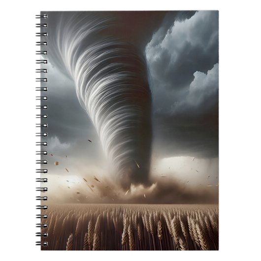 Tornado in een Midwest tarweveld Notitieboek (Voorkant)