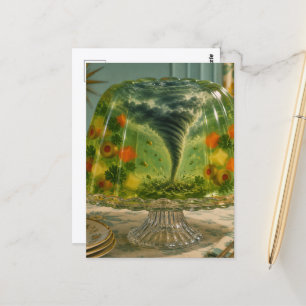 Tornado in het gelatine dessert surreële kunst briefkaart
