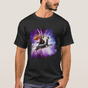 Tornado kat rijden eenhoorn met spek t-shirt