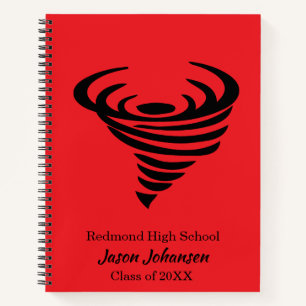Tornado Mascot School Spiral Gepersonaliseerd Noti Notitieboek