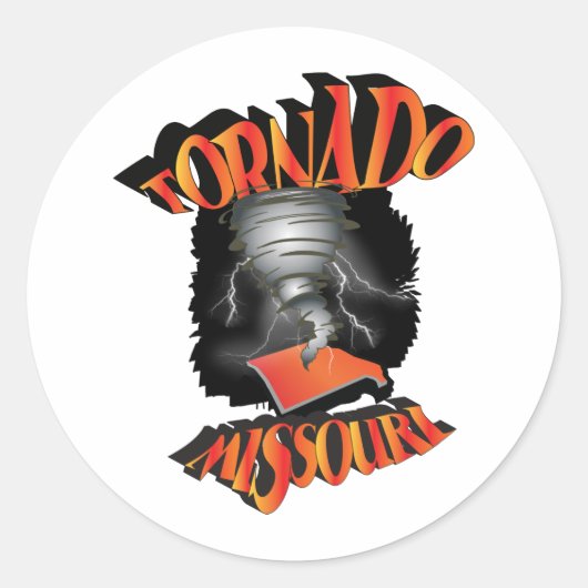 Tornado Missouri Ronde Sticker (Voorkant)