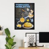 Tornado Omelet Recept Krijtbord Keuken Kunst Poster (Thuiskantoor)