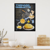 Tornado Omelet Recept Krijtbord Keuken Kunst Poster (Keuken)