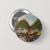 Tornado Roller Onderzetter - Coney Island NY /The  Ronde Button 5,7 Cm (Voorkant /achterkant)