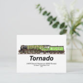 Tornado  Stoomtrein Engels Locomotief Briefkaart (Staand voorkant)