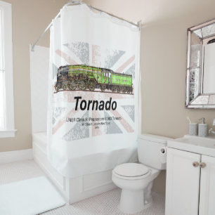 Tornado Stoomtrein Engels Locomotief Douchegordijn