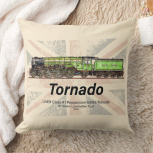 Tornado Stoomtrein Engels Locomotief Kussen