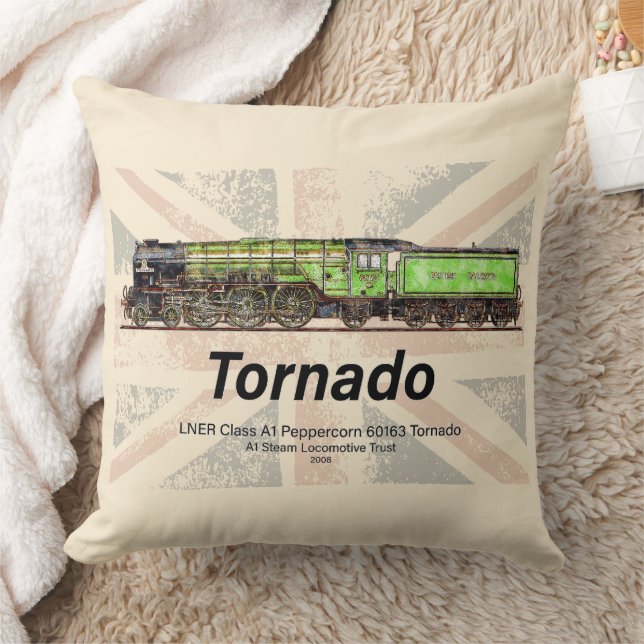 Tornado  Stoomtrein Engels Locomotief Kussen (Deken)