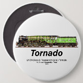 Tornado Stoomtrein Engels Locomotief Ronde Button 6,0 Cm (Voorkant /achterkant)