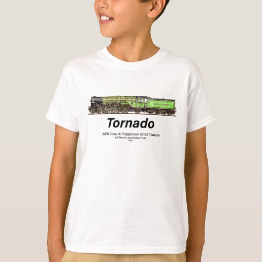 Tornado  Stoomtrein Engels Locomotief T-shirt (Voorkant)
