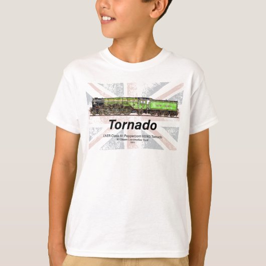 Tornado  Stoomtrein Engels Locomotief T-shirt (Voorkant)