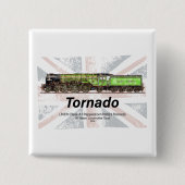 Tornado Stoomtrein Engels Locomotief Vierkante Button 5,1 Cm (Voorkant)