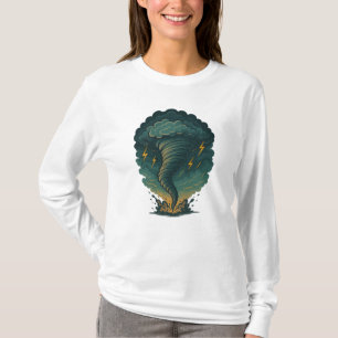 Tornado Storm Illustratie   Krachtige bliksem T-shirt