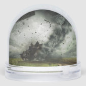 Tornado storm vernietigend huis sneeuwbol (Achterkant)