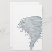 Tornado Tekening Briefpapier (Voorkant / Achterkant)