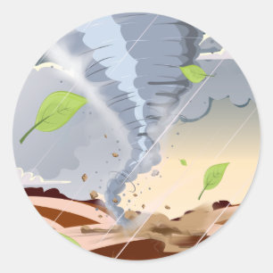 Tornado Twister Ronde Sticker