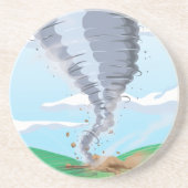 Tornado Twister Zandsteen Onderzetter (Voorkant)