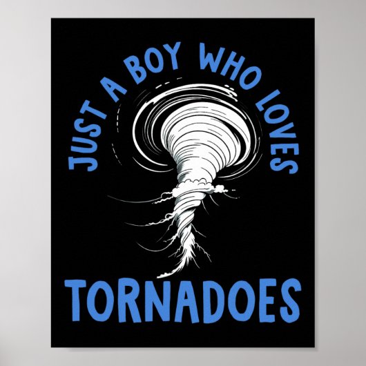 Tornado Verjaardagsboy Storm Chaser Jongens Kinder Poster (Voorkant)