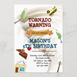 Tornado verjaardagsuitnodiging kaart