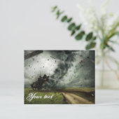 Tornado vernietigende huis storm meteorologie briefkaart (Staand voorkant)