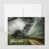 Tornado vernietigende huis storm meteorologie briefkaart (Voorkant / Achterkant)