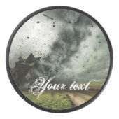 Tornado vernietigende huis storm meteorologie hockey puck (Voorkant)