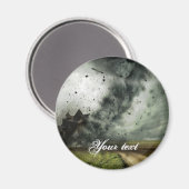 Tornado vernietigende huis storm meteorologie magneet (Voorkant / Achterkant)