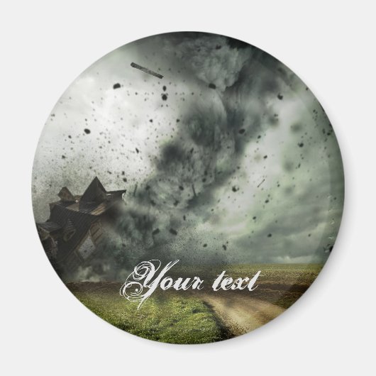 Tornado vernietigende huis storm meteorologie magneet (Voorkant)