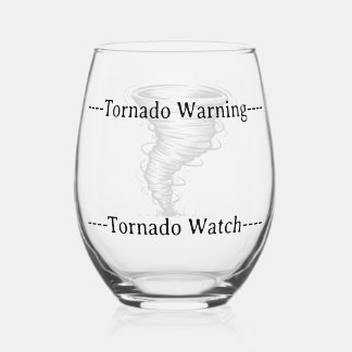 Tornado Watch/Warning Wijn Drinkglas Wijnglas Zonder Voet