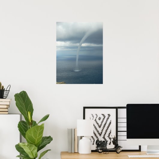 Tornado Waterspout over water Poster (Thuiskantoor)