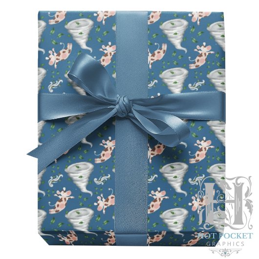 Tornado Wrapping Paper in Blue Cadeaupapier