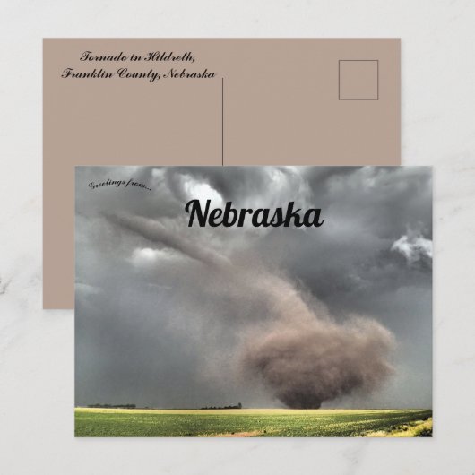 Tornado's in Hildreth Franklin County, Nebraska Briefkaart (Voorkant / Achterkant)