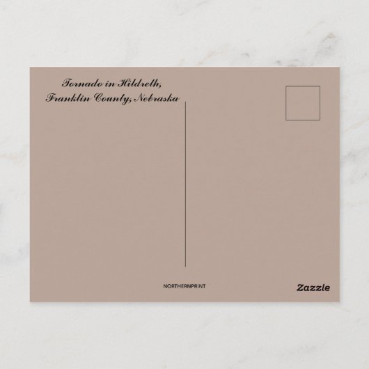 Tornado's in Hildreth Franklin County, Nebraska Briefkaart (Achterkant)