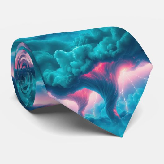 Tornado's Storm Clouds Lightning Storm Chaser Stropdas (Opgerold)