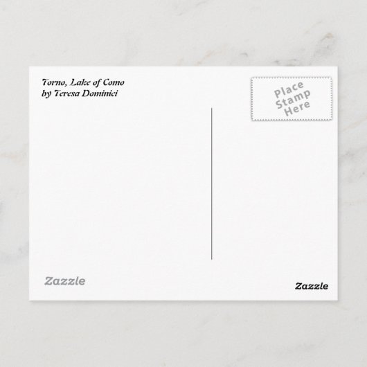 Torno, meer Como-Briefkaart Briefkaart (Achterkant)