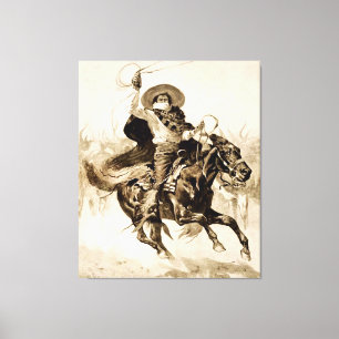 “Toro Toro” Een Vaquero die een Stier Vastrijdt Canvas Afdruk