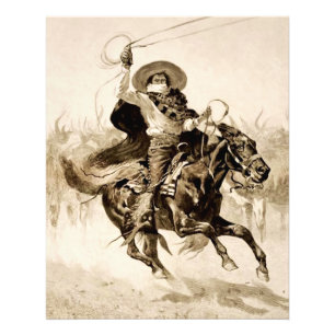 “Toro Toro” Een Vaquero die een Stier Vastrijgt Foto Afdruk