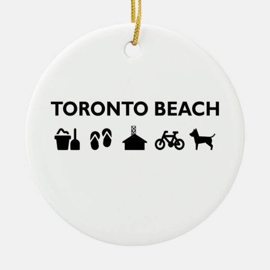 Toronto Beach Icons Monotone Black Keramisch Ornament (Voorkant)