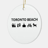 Toronto Beach Icons Monotone Black Keramisch Ornament (Links)