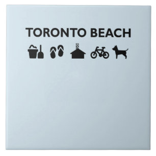 Toronto Beach Icons Monotone Black Tegeltje