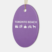 Toronto Beach Icons Monotone Dark Keramisch Ornament (Links)