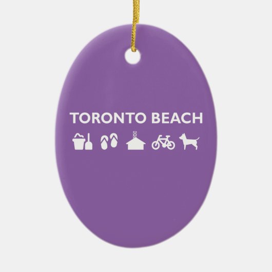 Toronto Beach Icons Monotone Dark Keramisch Ornament (Voorkant)