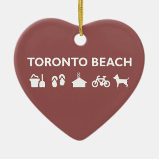 Toronto Beach Icons Monotone Dark Keramisch Ornament