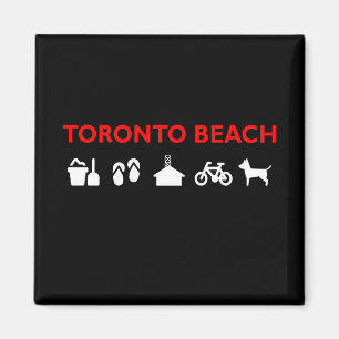 Toronto Beach pictogrammen donkere kleur Magneet