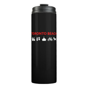 Toronto Beach pictogrammen donkere kleur Thermosbeker